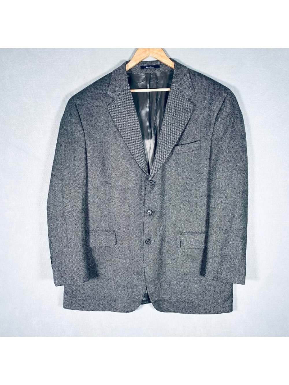 Vintage Ralph Lauren Blazer Mens 46L Gray Wool Sport Coat Jacket Luxury Union